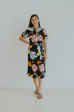 Load image into Gallery viewer, Yuzu Kimono Dress in Black Poppy