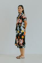 Load image into Gallery viewer, Yuzu Kimono Dress in Black Poppy
