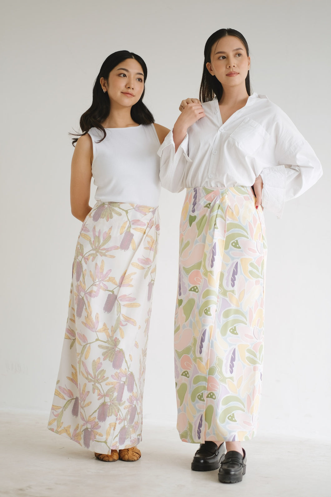 Haruka Long Skirt in Florets