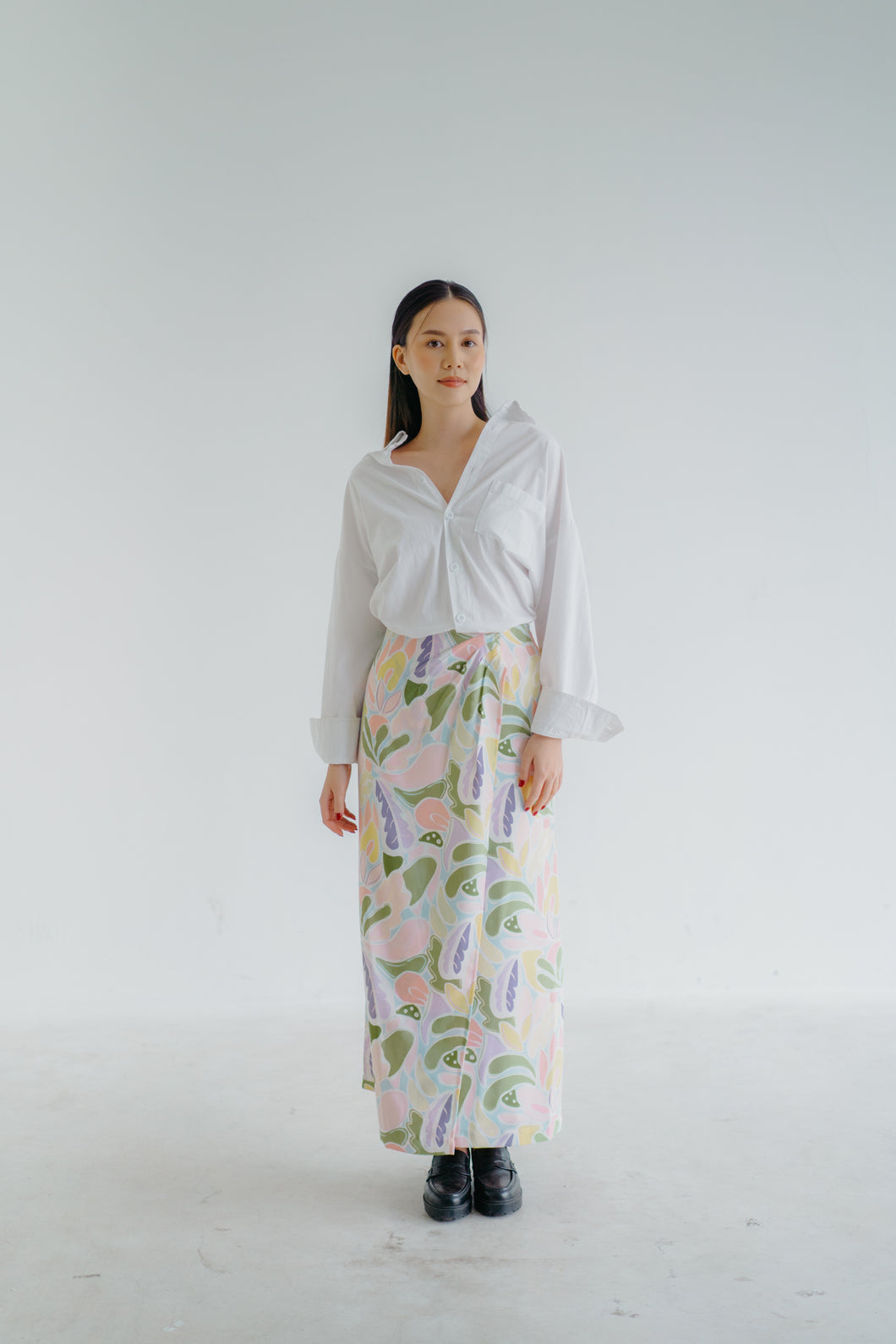 Haruka Long Skirt in Peaches