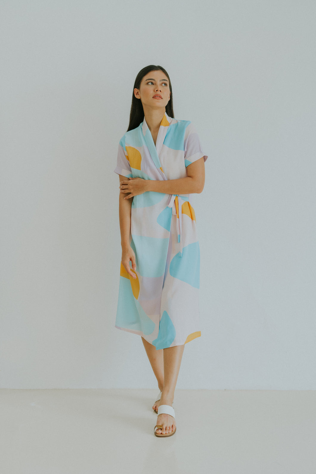 Yuzu Kimono Dress in Pastel